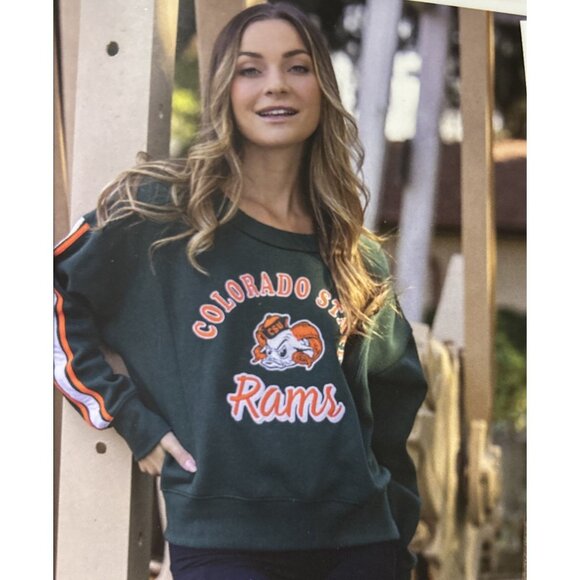 NEW CSU Colorado State Retro Rams Aggies Womens Stitched Crewneck Sweatshirt M - Picture 1 of 11